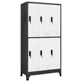 Anthracite gray and white steel locker 90x45x180 cm by vidaXL, Lockers and storage cabinets - Ref: Foro24-339800, Price: 369,...