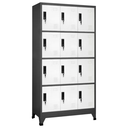 Anthracite gray and white steel locker 90x45x180 cm by vidaXL, Lockers and storage cabinets - Ref: Foro24-339816, Price: 392,...
