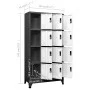 Anthracite gray and white steel locker 90x45x180 cm by vidaXL, Lockers and storage cabinets - Ref: Foro24-339816, Price: 392,...