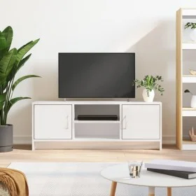 Mueble de TV madera de ingeniería blanco brillo 102x30x37,5 cm de vidaXL, Muebles TV - Ref: Foro24-823255, Precio: 62,15 €, D...