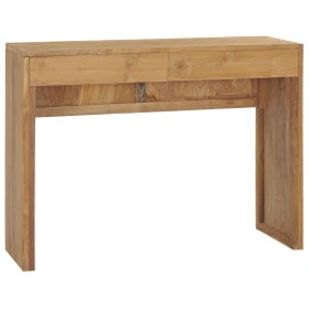 Mesa consola de madera maciza de teca 100x35x75 cm