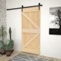 Puerta corredera con herrajes madera maciza de pino 90x210 cm en Puertas | Comprar online en Foro24