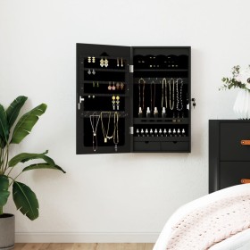 Black wall mirror with jewelry box 37.5x10x67 cm by vidaXL, Mirrors - Ref: Foro24-353221, Price: 84,03 €, Discount: %