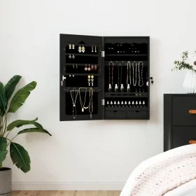 Espejo con joyero de pared negro 37,5x10x67 cm de vidaXL, Espejos - Ref: Foro24-353221, Precio: 82,52 €, Descuento: %
