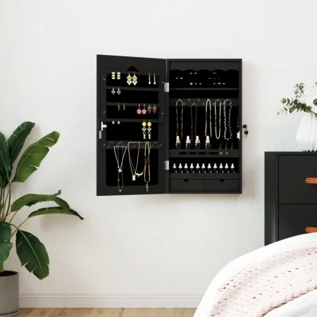 Espejo con joyero de pared negro 37,5x10x67 cm de vidaXL, Espejos - Ref: Foro24-353221, Precio: 82,46 €, Descuento: %
