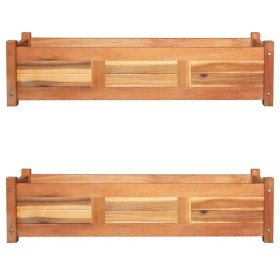 Arriates elevados de jardín 2 pzas madera acacia 100x30x25 cm en Maceteros y jardineras | Comprar online en Foro24