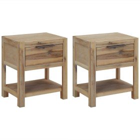 Mesitas de noche con cajones madera acacia maciza 40x30x48 cm Mesitas de noche con cajones madera acacia maciza 40x30x48 cm