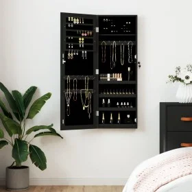 Espejo con joyero de pared negro 37,5x10x106 cm de vidaXL, Espejos - Ref: Foro24-353218, Precio: 100,25 €, Descuento: %