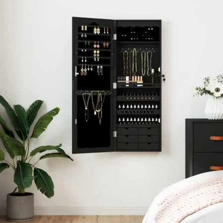 Espejo con joyero de pared negro 37,5x10x106 cm de vidaXL, Espejos - Ref: Foro24-353227, Precio: 115,92 €, Descuento: %