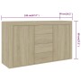 Aparador madera contrachapada color roble Sonoma 120x36x69 cm