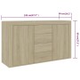 Sideboard aus Sonoma-Eichensperrholz, 120 x 36 x 69 cm von vidaXL, Sideboards - Ref: Foro24-801844, Preis: 126,55 €, Rabatt: %