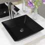 Lavabo cuadrado de cerámica negro 41,5x41,5x12 cm