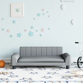 Sofá para niños de tela gris claro 90x53x30 cm