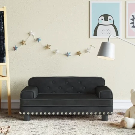 Kindersofa aus schwarzem Samt, 70x45x30 cm von vidaXL, Baby- und Kleinkindmöbel - Ref: Foro24-3196297, Preis: 90,23 €, Rabatt: %