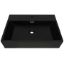 Lavabo con orificio para grifo cerámica 76x42,5x14,5 cm negro