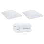 Edredón con almohadas 3 pcs Microfibra y Pluma de Oca