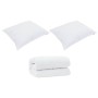 Edredón con almohadas 3 pcs Microfibra y Pluma de Oca