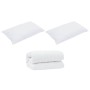 Edredón con almohadas 3 pcs Microfibra y Pluma de Oca