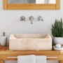 Lavabo de mármol crema con brillo 45x30x12 cm