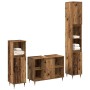 Conjunto de Muebles de Baño 3 pcs Madera Vieja 30 x 30 x 180 cm
