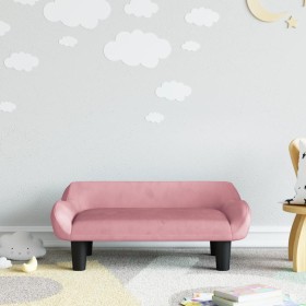 Sofá para niños de terciopelo rosa 70x40x24 cm