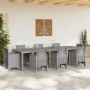 Mesa de Jardín Gris claro 300 x 100 x 73 cm ratán sintético