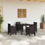 Conjunto de Comedor de Jardín 5 pcs Marrón Ratan Polt