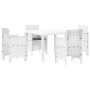 Conjunto de Comedor de Jardín 5 pcs Blanco Ratan Polt