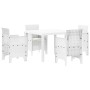 Conjunto de Comedor de Jardín 5 pcs Blanco Ratan Polt