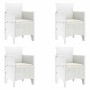 Conjunto de Comedor de Jardín 5 pcs Blanco Ratan Polt