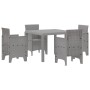 Conjunto de Comedor de Jardín 5 pcs Gris Claro Ratan Polt