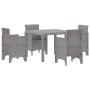 Conjunto de Comedor de Jardín 5 pcs Gris Claro Ratan Polt
