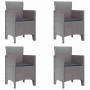 Conjunto de Comedor de Jardín 5 pcs Gris Claro Ratan Polt