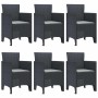 Conjunto de Comedor de Jardín 7 pcs Antracita Ratan Polt