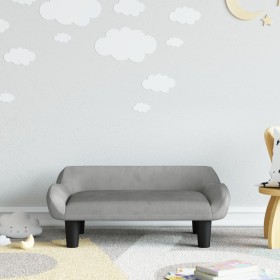 Sofá para niños de terciopelo gris claro 70x40x24 cm