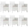Conjunto de Comedor de Jardín 7 pcs Blanco Ratan Polt
