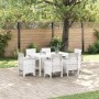 Conjunto de Comedor de Jardín 7 pcs Blanco Ratan Polt