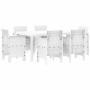 Conjunto de Comedor de Jardín 7 pcs Blanco Ratan Polt