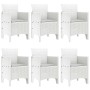 Conjunto de Comedor de Jardín 7 pcs Blanco Ratan Polt
