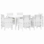 Conjunto de Comedor de Jardín 7 pcs Blanco Ratan Polt