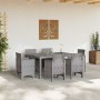 Conjunto de Comedor de Jardín 7 pcs Gris Claro Ratan Polt