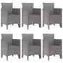 Conjunto de Comedor de Jardín 7 pcs Gris Claro Ratan Polt