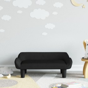Sofá para niños de terciopelo negro 70x40x24 cm