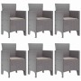 Conjunto de Comedor de Jardín 7 pcs Gris Claro Ratan Polt