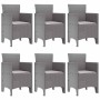 Conjunto de Comedor de Jardín 7 pcs Gris Claro Ratan Polt