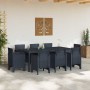 Conjunto de Comedor de Jardín 9 pcs Antracita Ratan Polt