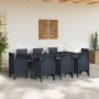 Conjunto de Comedor de Jardín 9 pcs Antracita Ratan Polt