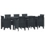 Conjunto de Comedor de Jardín 9 pcs Antracita Ratan Polt