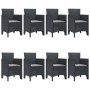 Conjunto de Comedor de Jardín 9 pcs Antracita Ratan Polt