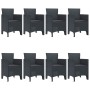 Conjunto de Comedor de Jardín 9 pcs Antracita Ratan Polt